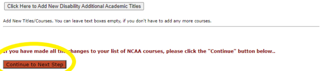 NCAA Courses Update #5