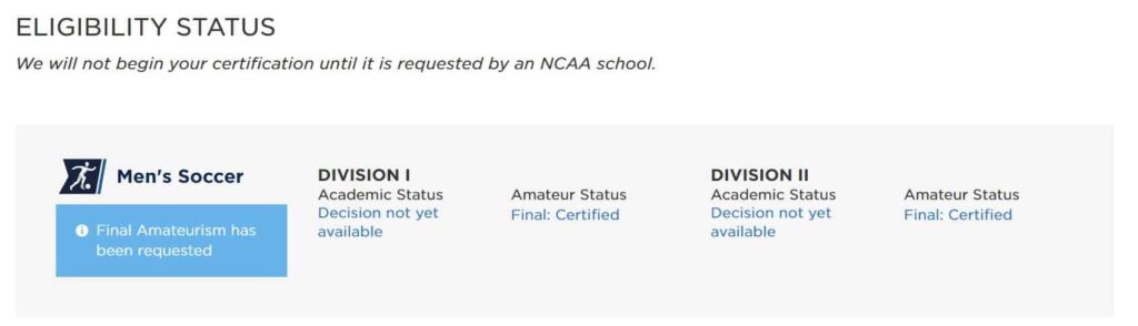 NCAA Amateurism Certification Step 5B