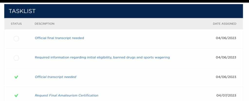 NCAA Amateurism Certification Step 5C